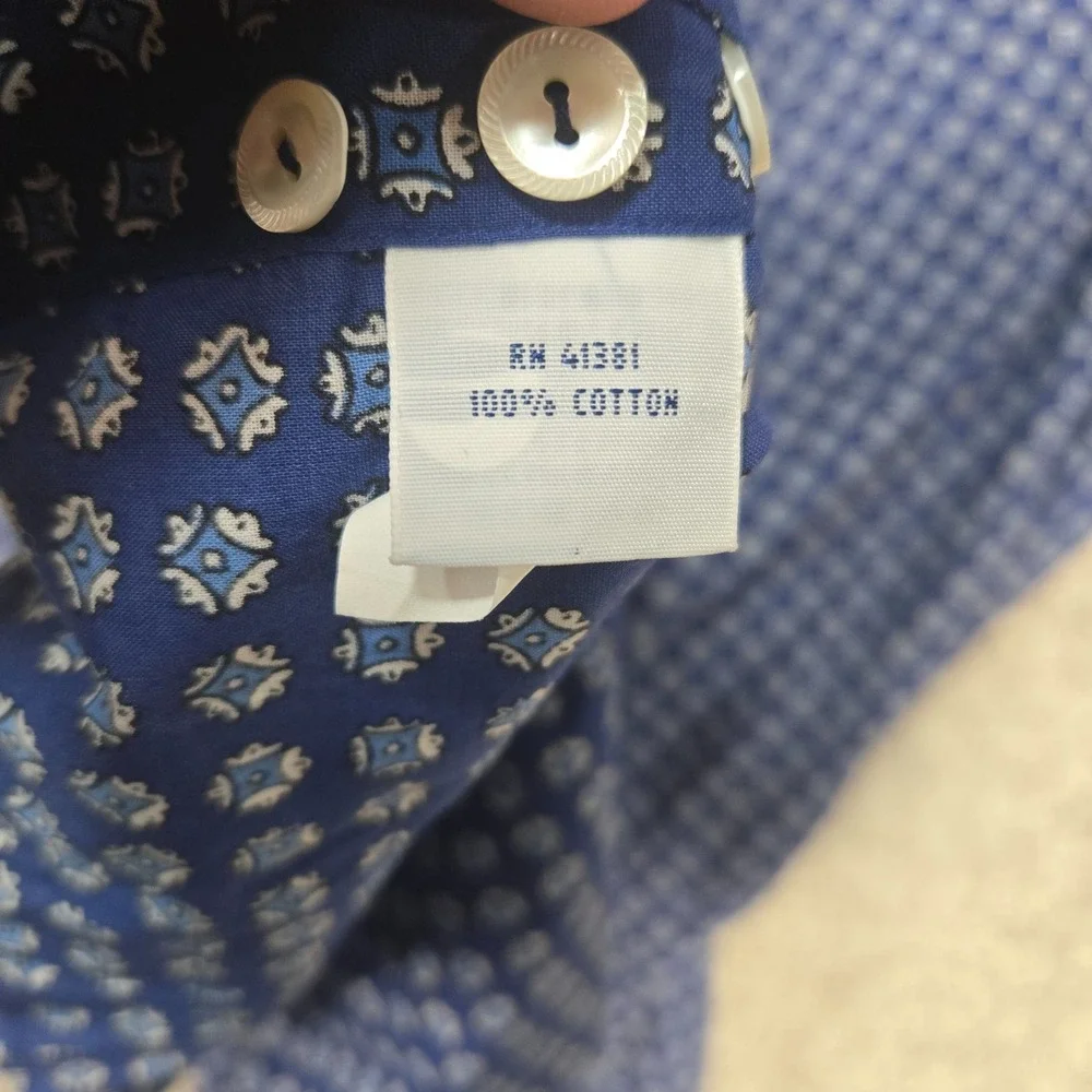 Polo Ralph Lauren Long Sleeve Blue geometric diamond Print Mens 3XLT tall